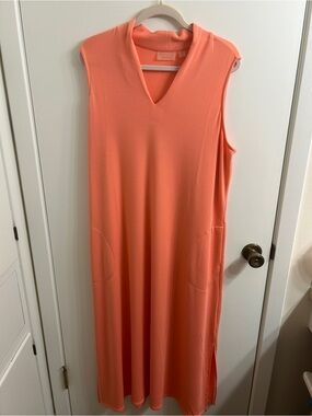 Brandis Dress Out Loud Sleeveless Coral V-Neck Maxi Dress